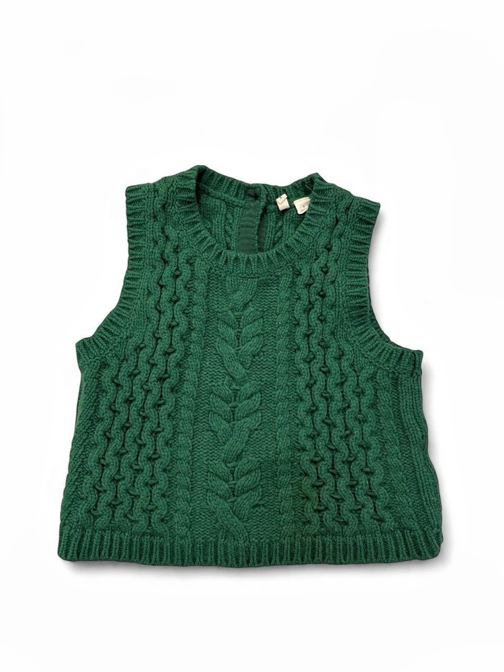 Moth Green Cable Knit Sweater Vest Like New